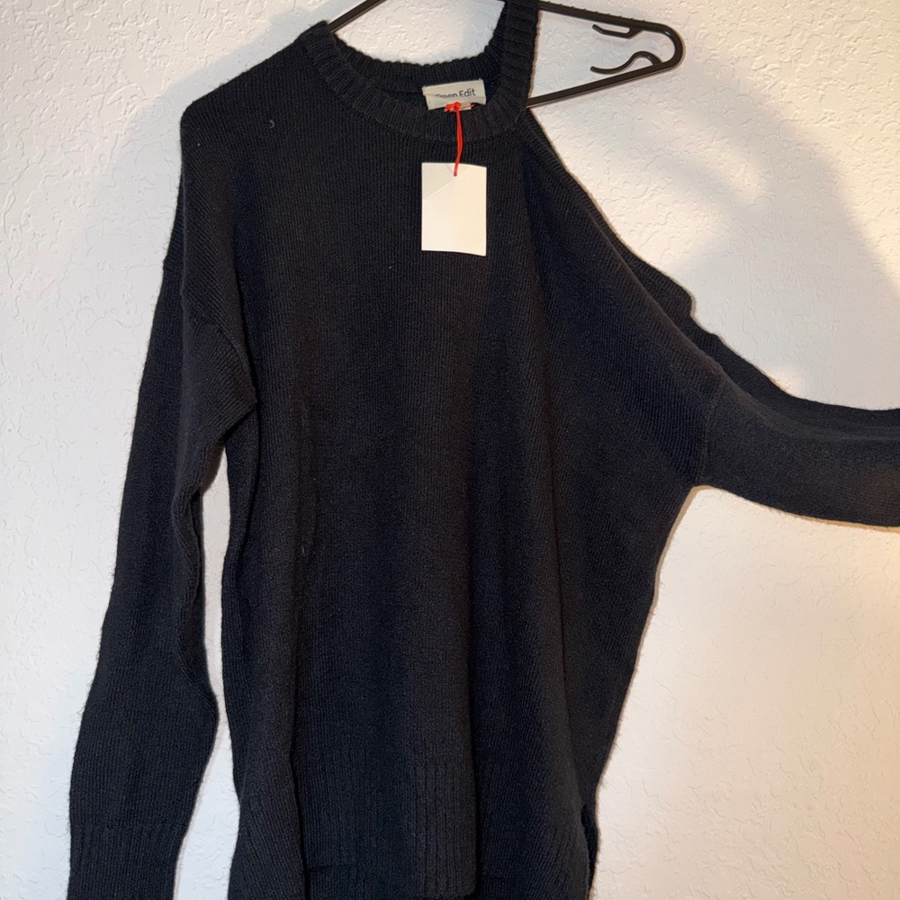 Off-the-Shoulder Black Sweater